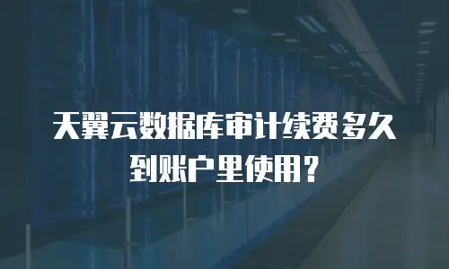 天翼云数据库审计续费多久到账户里使用？