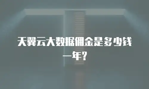 天翼云大数据佣金是多少钱一年？