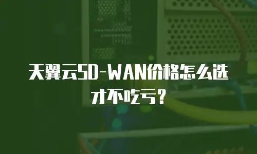 天翼云SD-WAN价格怎么选才不吃亏？