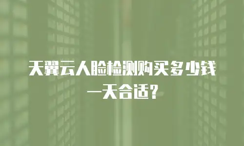 天翼云人脸检测购买多少钱一天合适？