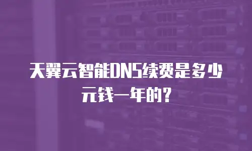 天翼云智能DNS续费是多少元钱一年的？