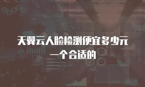 天翼云人脸检测便宜多少元一个合适的