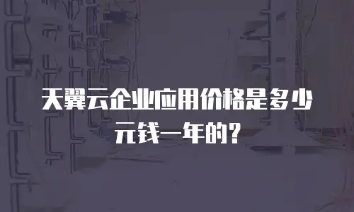 天翼云企业应用价格是多少元钱一年的？