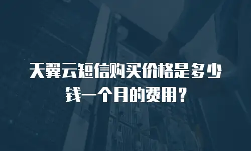 天翼云短信购买价格是多少钱一个月的费用？