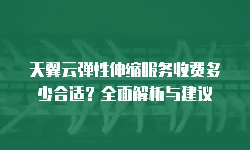 天翼云弹性伸缩服务收费多少合适？全面解析与建议