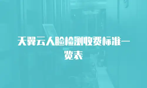 天翼云人脸检测收费标准一览表