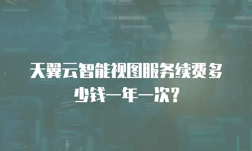 天翼云智能视图服务续费多少钱一年一次？