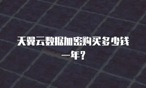 天翼云数据加密购买多少钱一年？