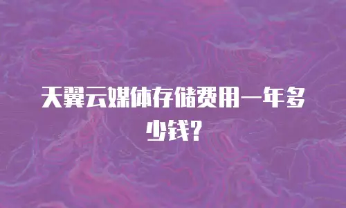 天翼云媒体存储费用一年多少钱？