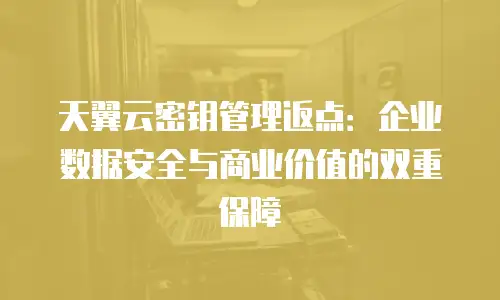 天翼云密钥管理返点：企业数据安全与商业价值的双重保障