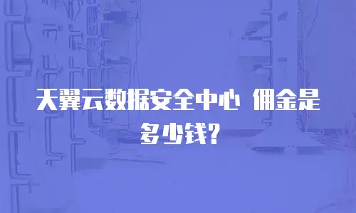 天翼云数据安全中心 佣金是多少钱？