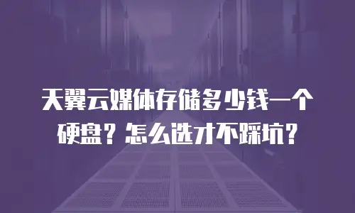 天翼云媒体存储多少钱一个硬盘？怎么选才不踩坑？