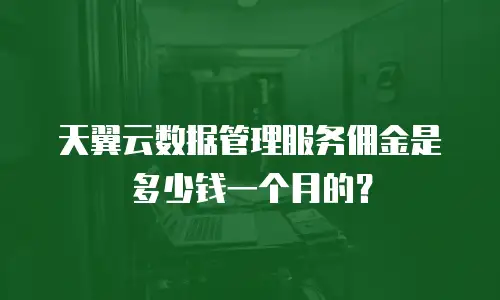 天翼云数据管理服务佣金是多少钱一个月的？
