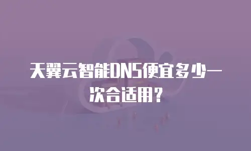天翼云智能DNS便宜多少一次合适用？
