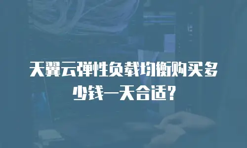 天翼云弹性负载均衡购买多少钱一天合适？