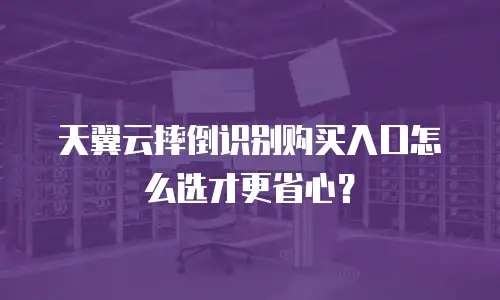 天翼云摔倒识别购买入口怎么选才更省心？