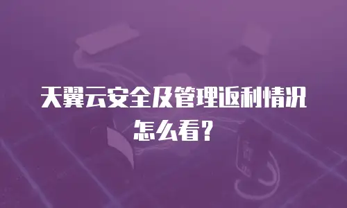 天翼云安全及管理返利情况怎么看？