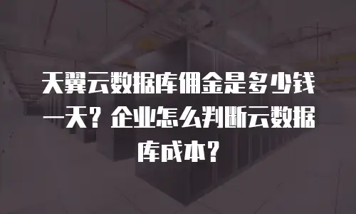 天翼云数据库佣金是多少钱一天？企业怎么判断云数据库成本？