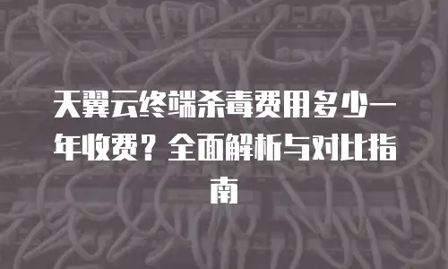 天翼云终端杀毒费用多少一年收费？全面解析与对比指南