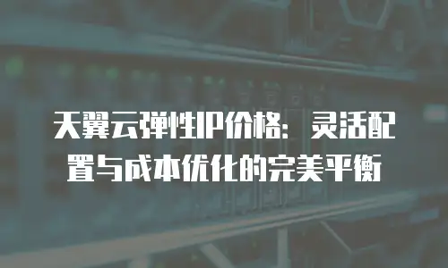 天翼云弹性IP价格：灵活配置与成本优化的完美平衡