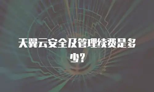 天翼云安全及管理续费是多少？