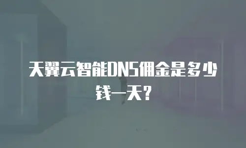 天翼云智能DNS佣金是多少钱一天？
