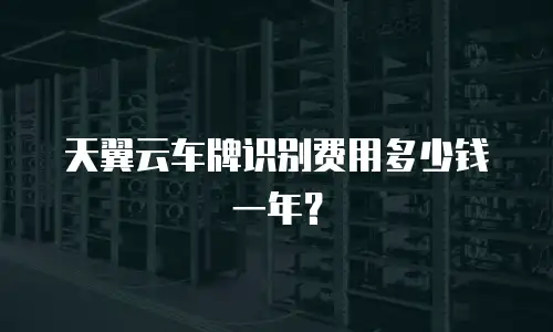 天翼云车牌识别费用多少钱一年？