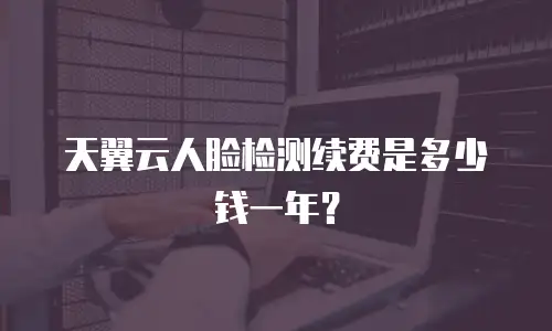 天翼云人脸检测续费是多少钱一年？