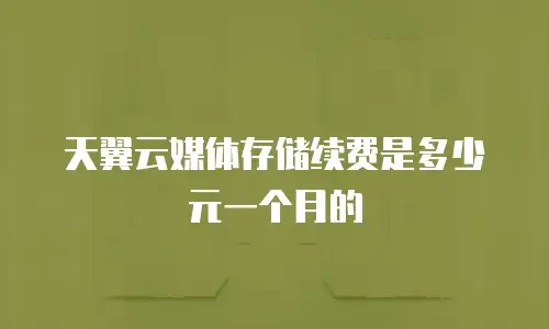 天翼云媒体存储续费是多少元一个月的