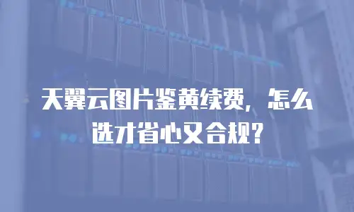 天翼云图片鉴黄续费，怎么选才省心又合规？