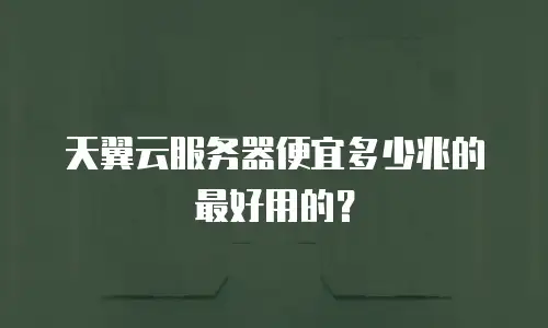 天翼云服务器便宜多少兆的最好用的？