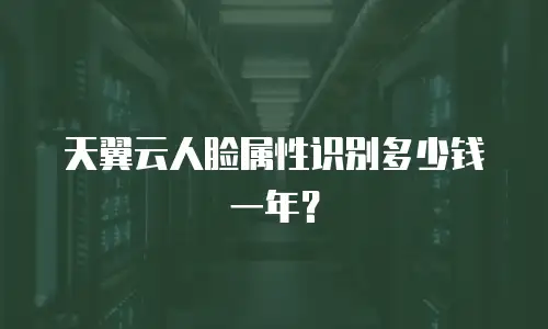 天翼云人脸属性识别多少钱一年？