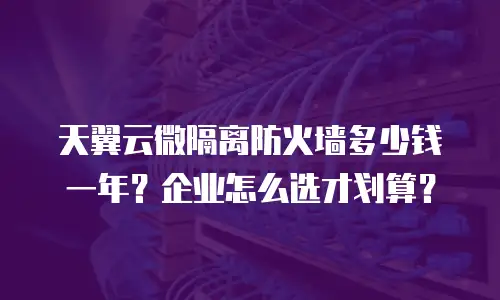 天翼云微隔离防火墙多少钱一年？企业怎么选才划算？