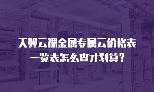 天翼云裸金属专属云价格表一览表怎么查才划算？