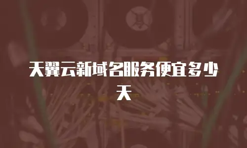 天翼云新域名服务便宜多少天