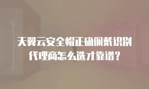 天翼云安全帽正确佩戴识别代理商怎么选才靠谱？