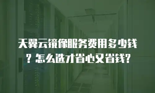 天翼云镜像服务费用多少钱？怎么选才省心又省钱？
