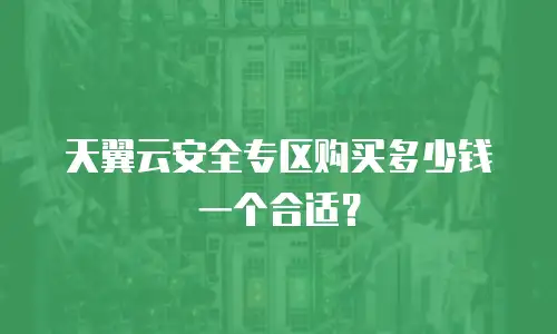 天翼云安全专区购买多少钱一个合适？