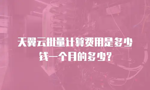 天翼云批量计算费用是多少钱一个月的多少？