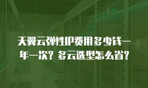 天翼云弹性IP费用多少钱一年一次？多云选型怎么省？