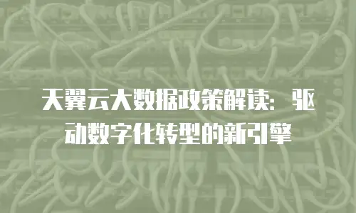 天翼云大数据政策解读：驱动数字化转型的新引擎
