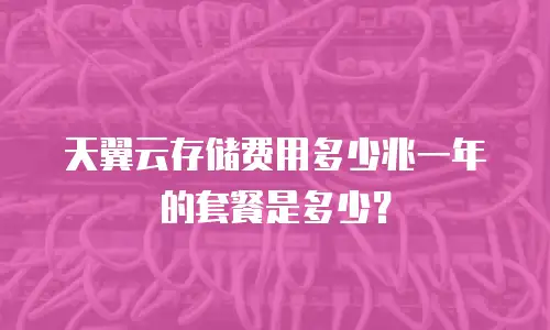天翼云存储费用多少兆一年的套餐是多少？