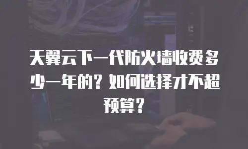 天翼云下一代防火墙收费多少一年的？如何选择才不超预算？