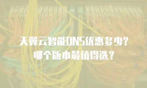 天翼云智能DNS优惠多少？哪个版本最值得选？