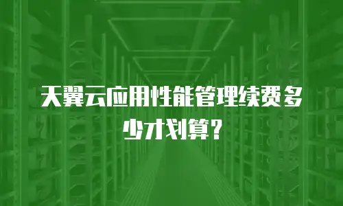 天翼云应用性能管理续费多少才划算？