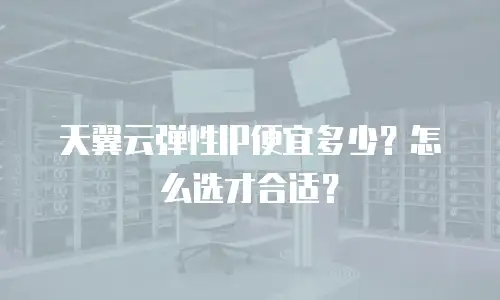 天翼云弹性IP便宜多少？怎么选才合适？