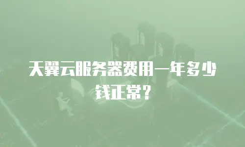 天翼云服务器费用一年多少钱正常？