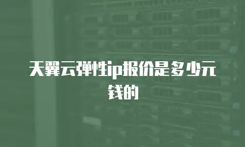 天翼云弹性ip报价是多少元钱的