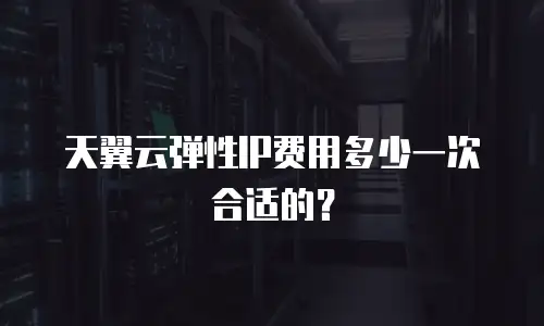 天翼云弹性IP费用多少一次合适的？