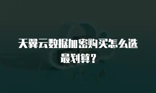 天翼云数据加密购买怎么选最划算？